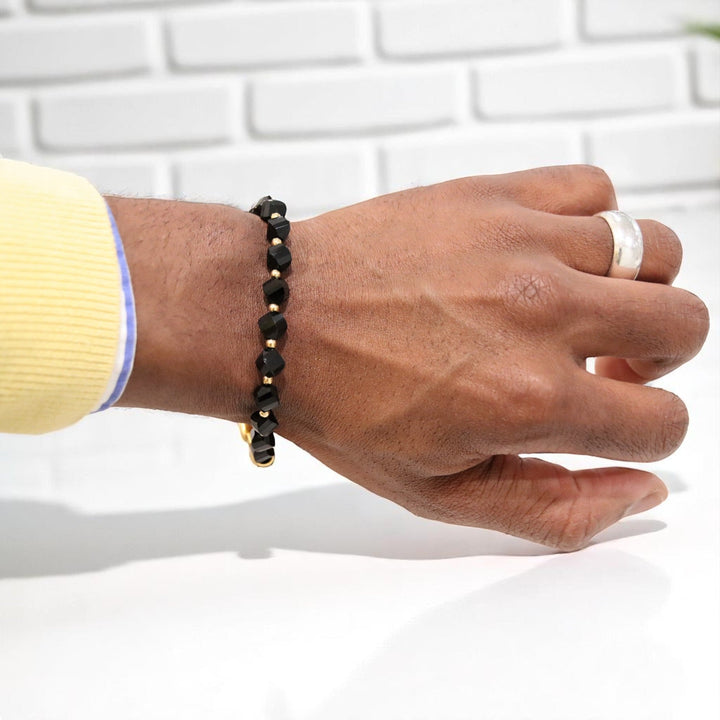 BOYBEADS Jones Mens 8mm Black Onyx Bracelet - The Village Retail