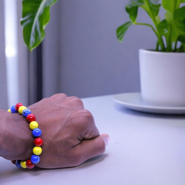 BOYBEADS Julius Multi - Color 10mm Howlite Mens Bracelet - The Village Retail