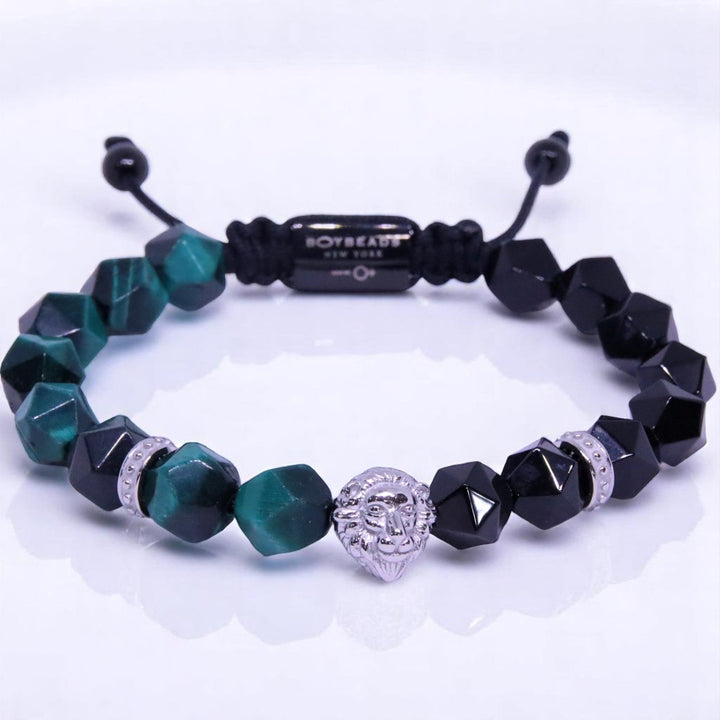 BOYBEADS Leon Mens 8mm Green Tigers Eye Adjustable Bracelet - The Village Retail