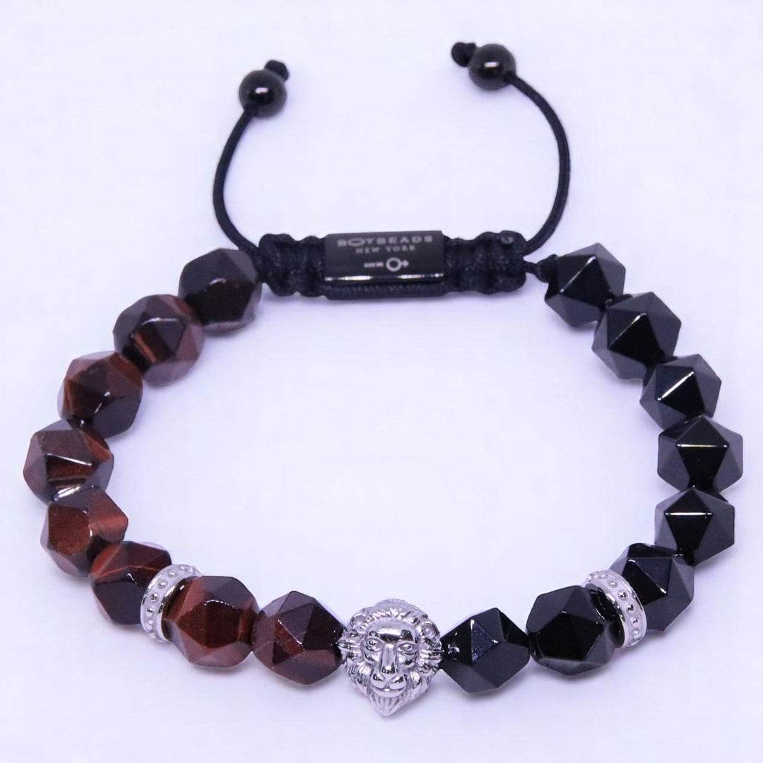 BOYBEADS Leon Mens 8mm Red Tigers Eye Adjustable Bracelet - The Village Retail
