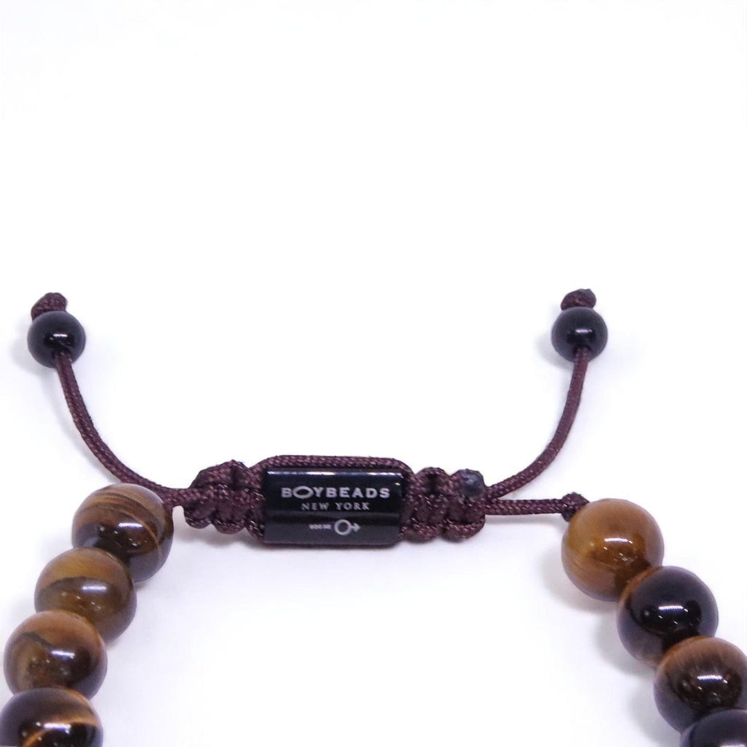 BOYBEADS Mens 10mm Tony Tigers Eye Adjustable Beaded Brace - The Village Retail