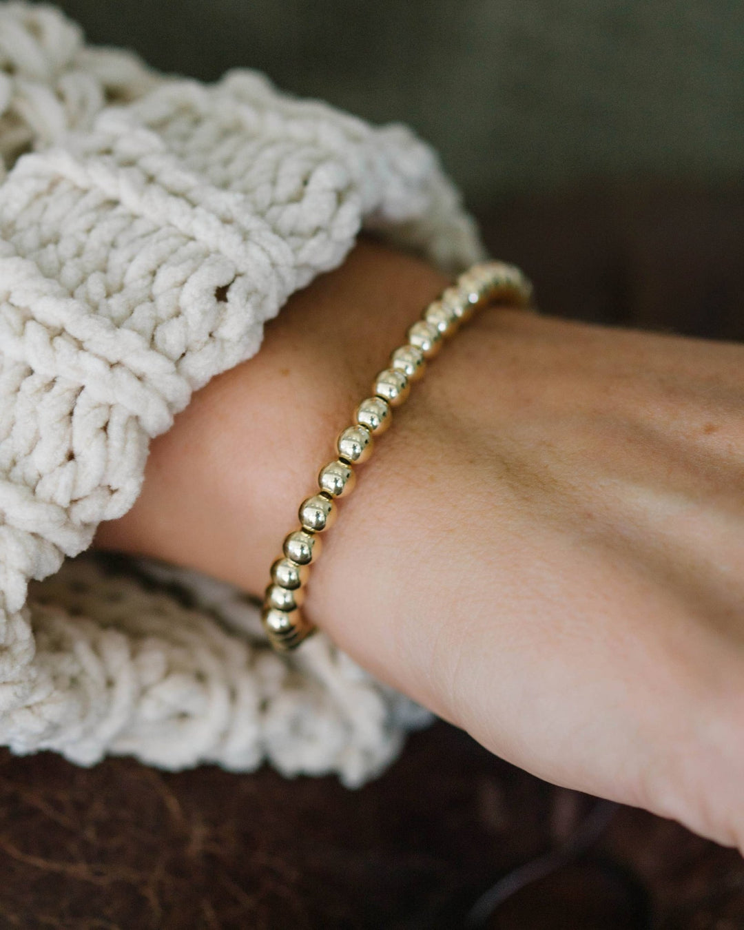 Cara 5mm Bead Bracelet: Gold - The Village Retail