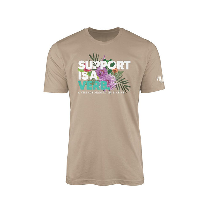 Support Is A Verb Floral T-Shirt - The Village Retail