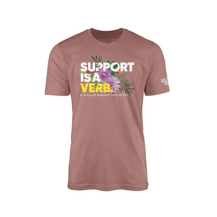 Support Is A Verb Floral T-Shirt - The Village Retail