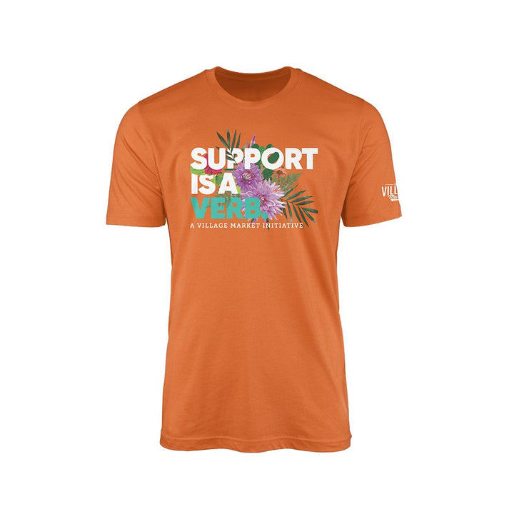 Support Is A Verb Floral T-Shirt - The Village Retail