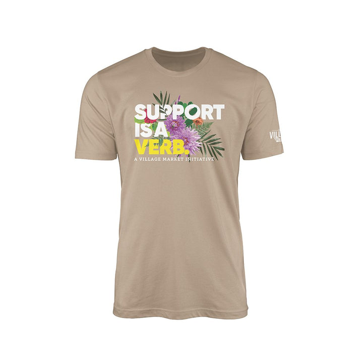 Support Is A Verb Floral T-Shirt - The Village Retail