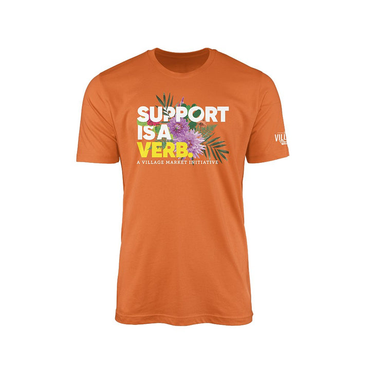 Support Is A Verb Floral T-Shirt - The Village Retail