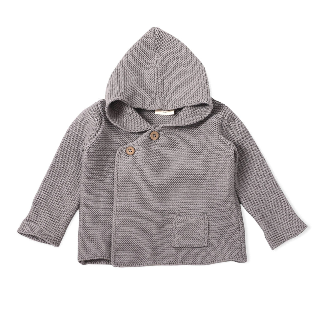 100% Organic Cotton Hooded Knit Baby Jacket - The Village Retail