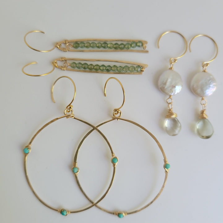 14k GF Gemstone Earrings - The Village Retail