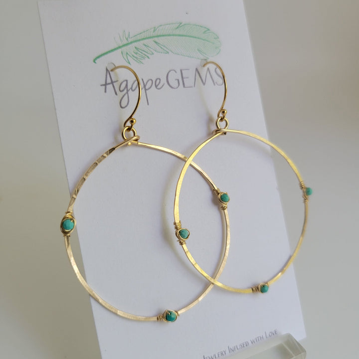 14k GF Gemstone Earrings - The Village Retail
