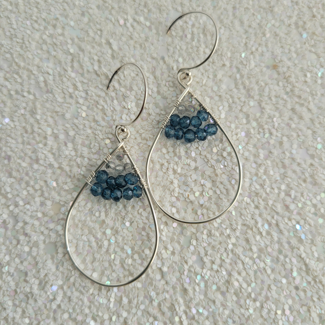 London Blue Mini Teardrop Earrings
