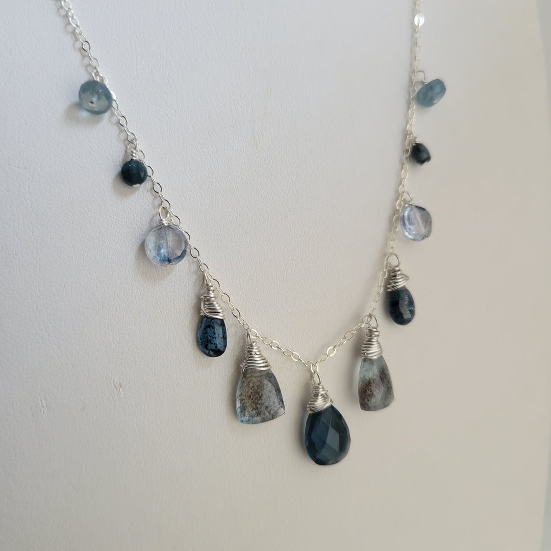 London Blue Gemstone Smile Necklace