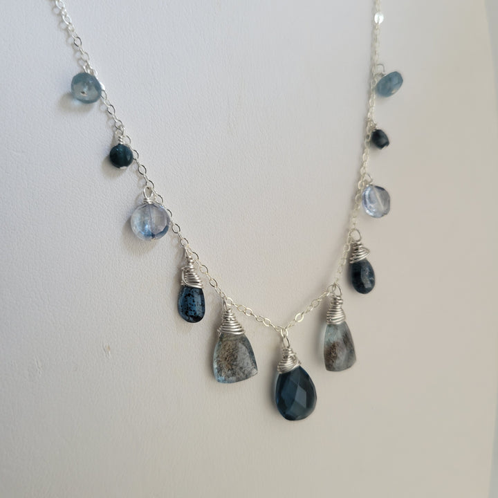 London Blue Gemstone Smile Necklace