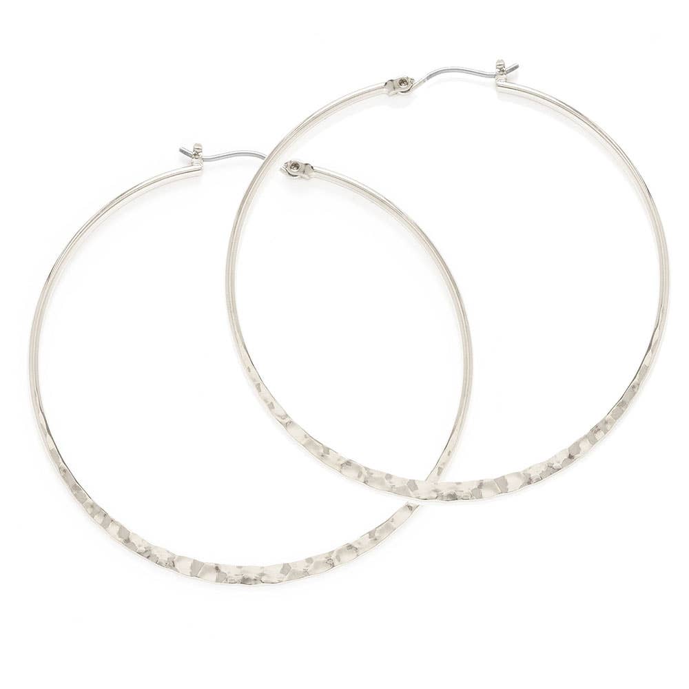 2" Hammered Hoop Earrings: Gold - The Village Retail