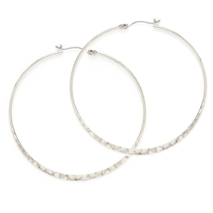 2" Hammered Hoop Earrings: Gold - The Village Retail