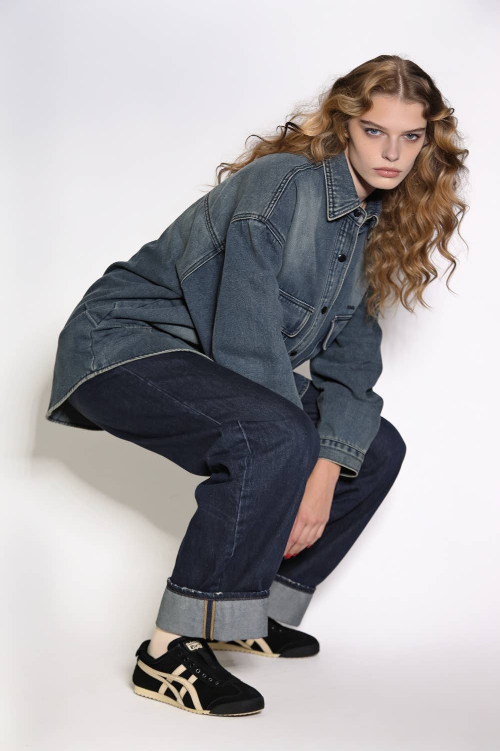 Oversized Faded Denim Shirt Jacket