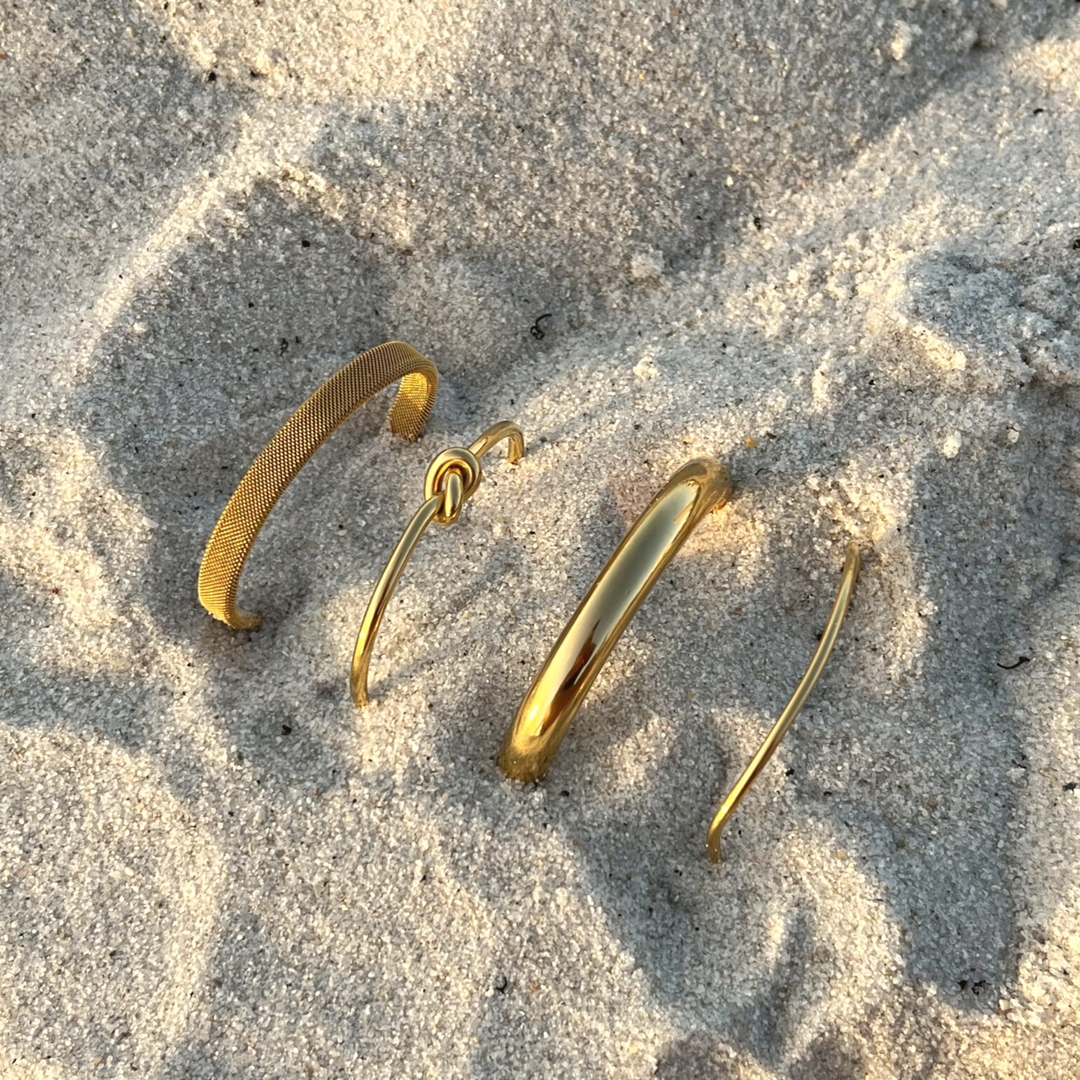 Maxine Tube Cuff Bracelet: Lifestyle Beach Gold Lifestyle - The Village Retail