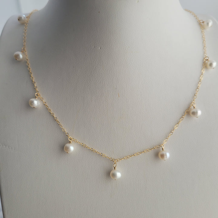 Pearl Drop Choker 14k GF