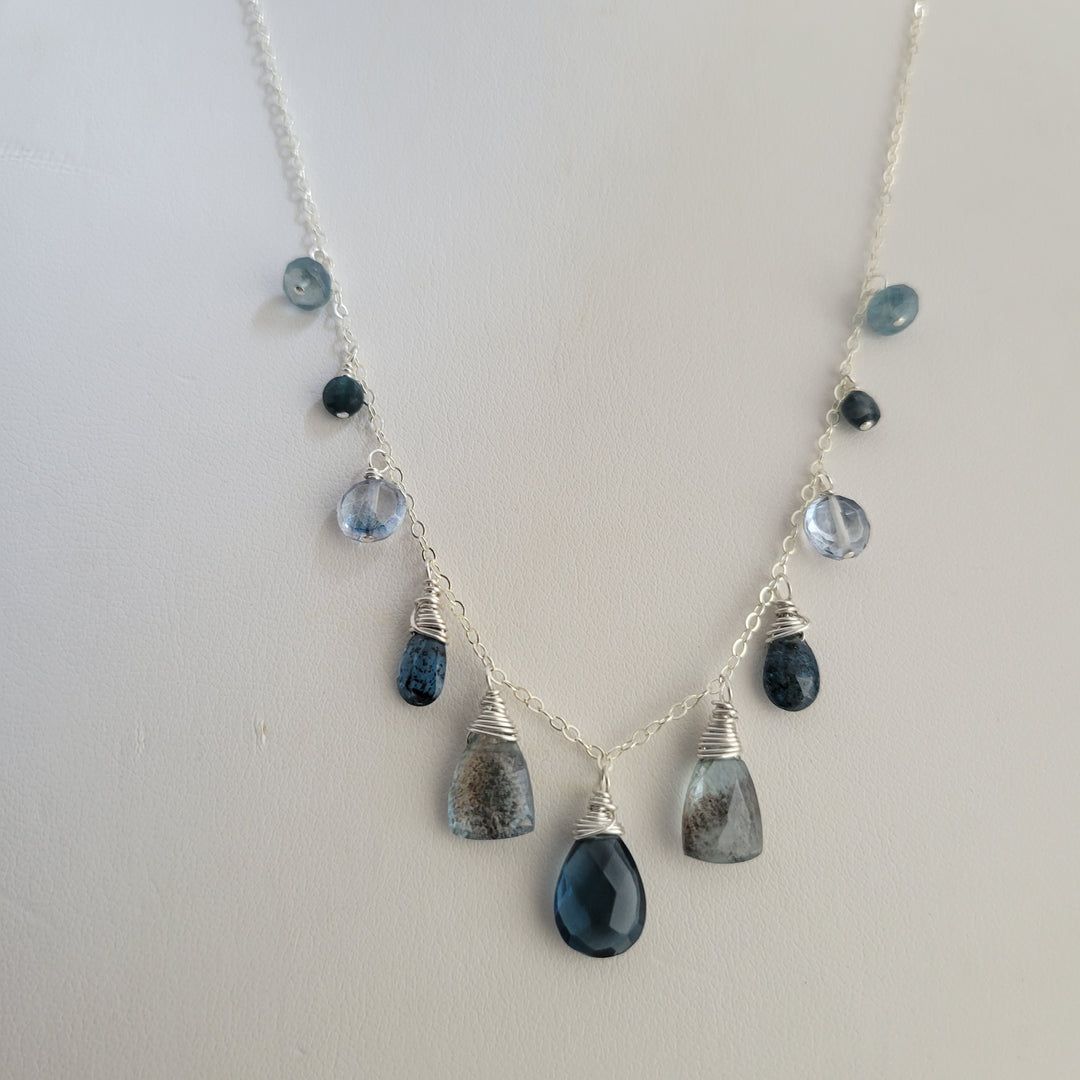 London Blue Gemstone Smile Necklace