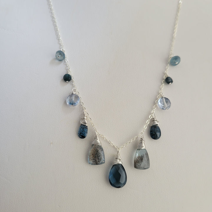 London Blue Gemstone Smile Necklace
