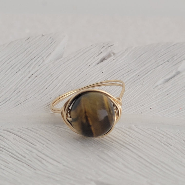 Gemstone Wrapped Rings, 14k Gold-filled