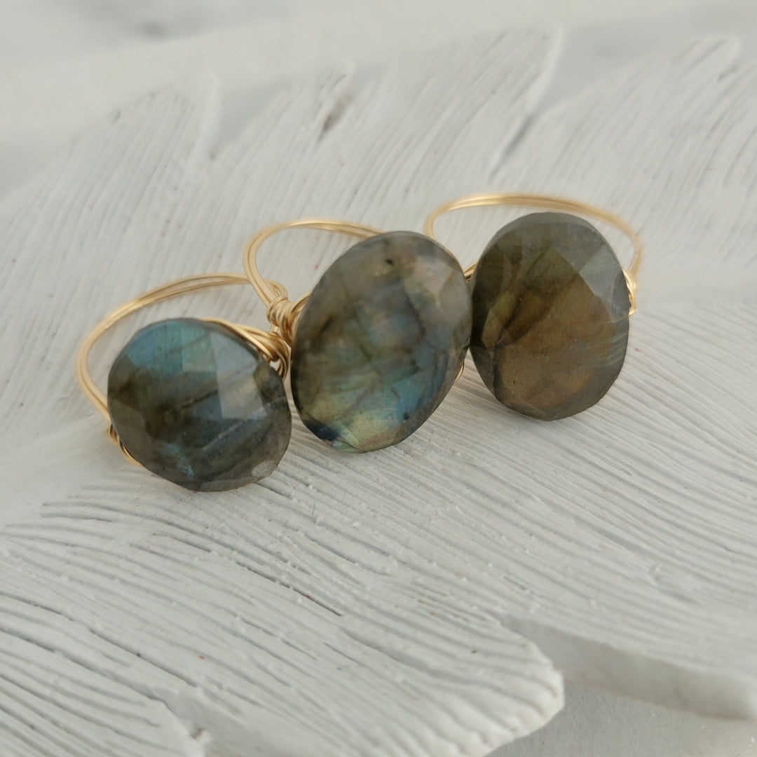 Labradorite Gemstone 14k GF Ring