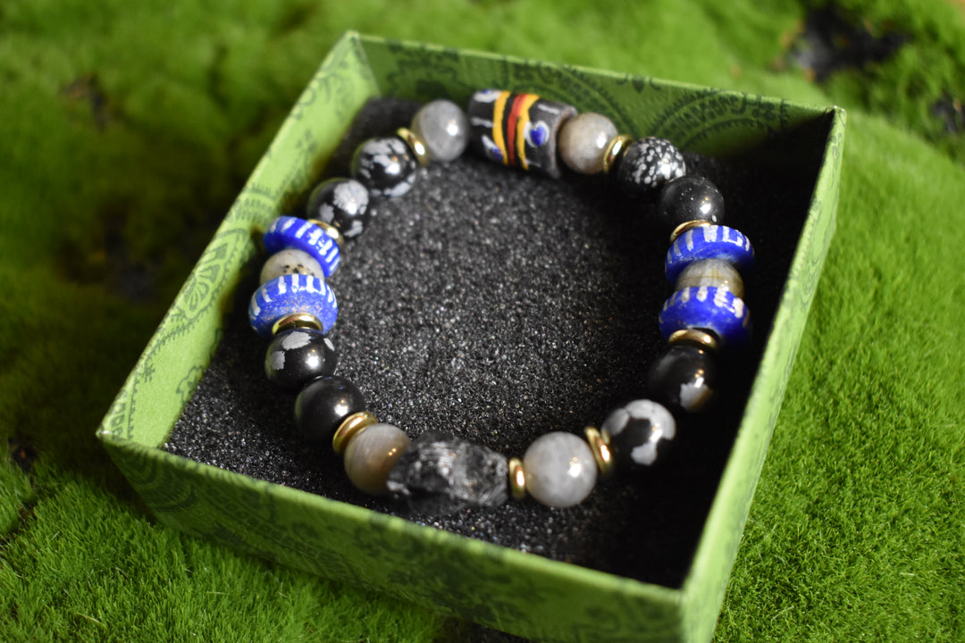 Snowflake Obsidian Bracelet of Grounded Protection