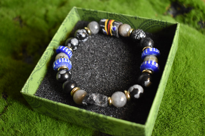 Snowflake Obsidian Bracelet of Grounded Protection