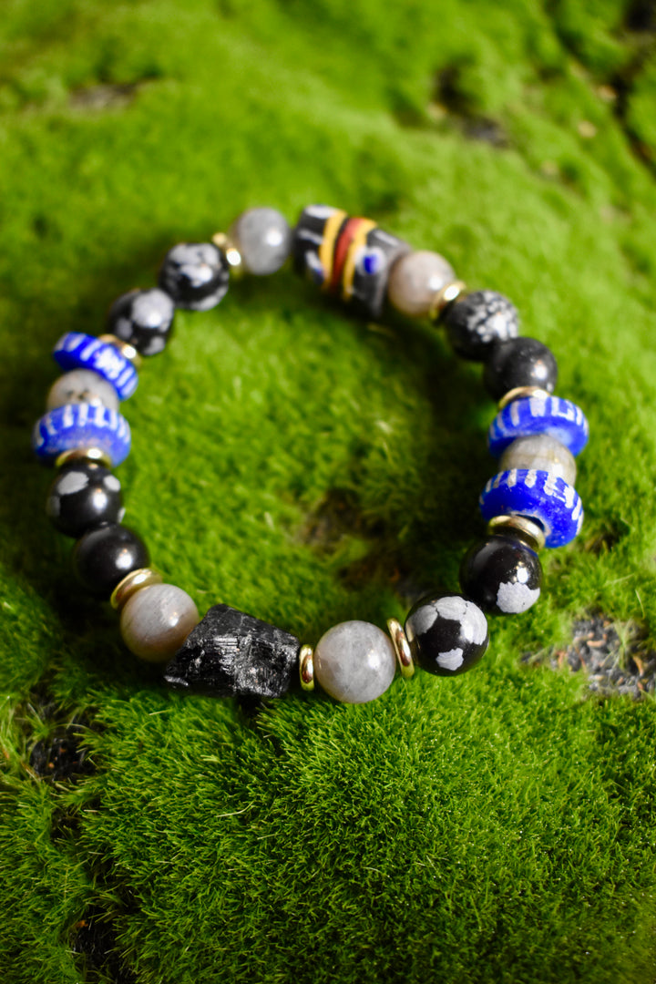 Snowflake Obsidian Bracelet of Grounded Protection