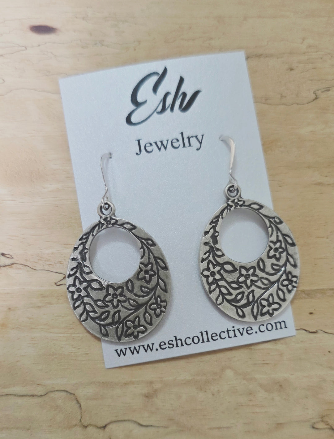 Silver Floral Earrings