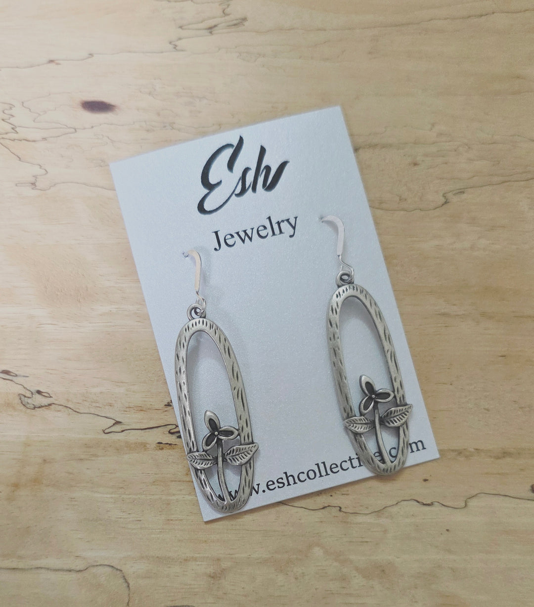 Silver Floral Earrings