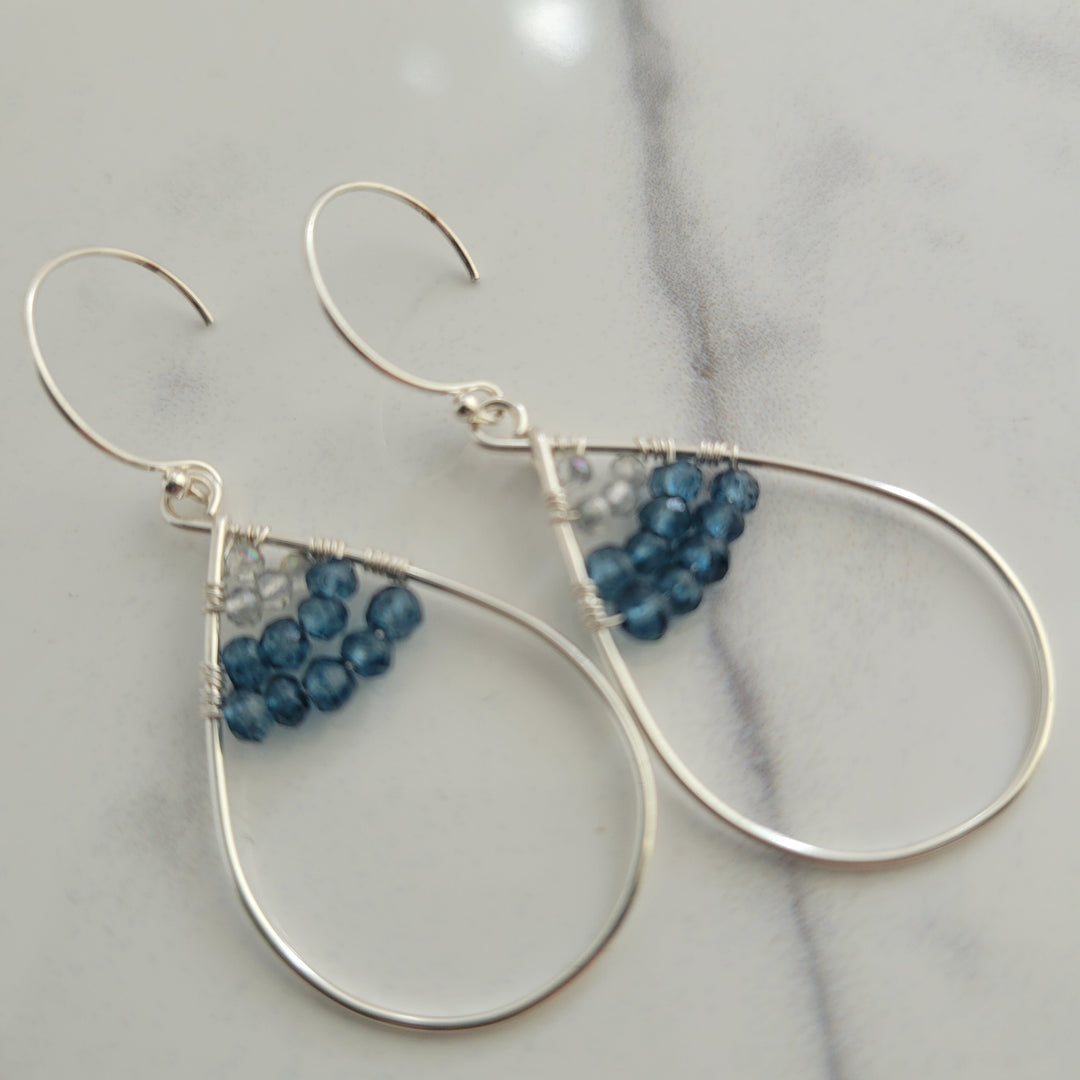 London Blue Mini Teardrop Earrings