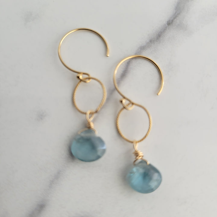 Moss Aquamarine Drop Earrings