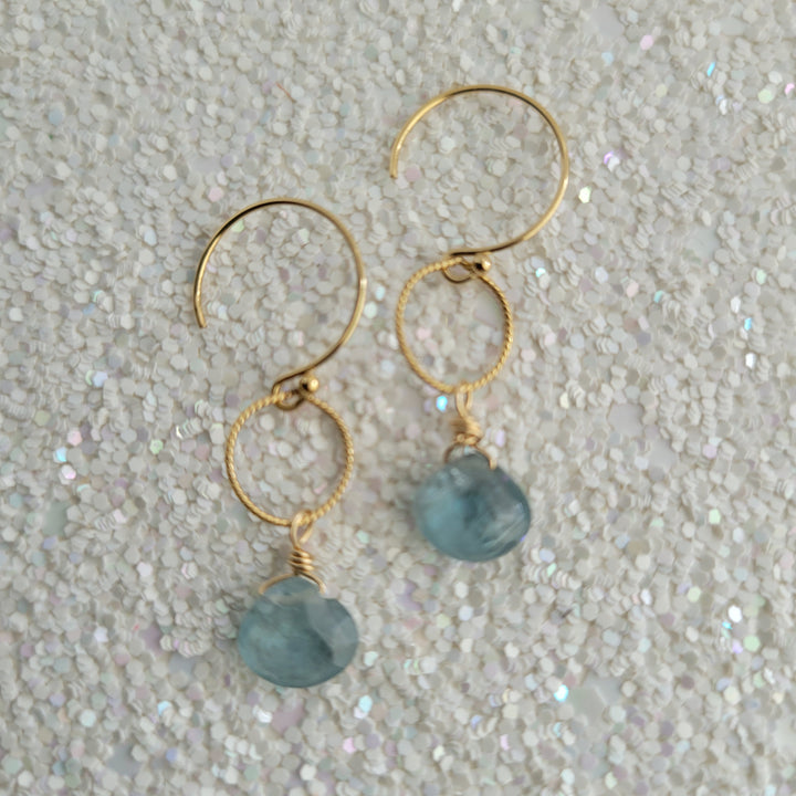 Moss Aquamarine Drop Earrings