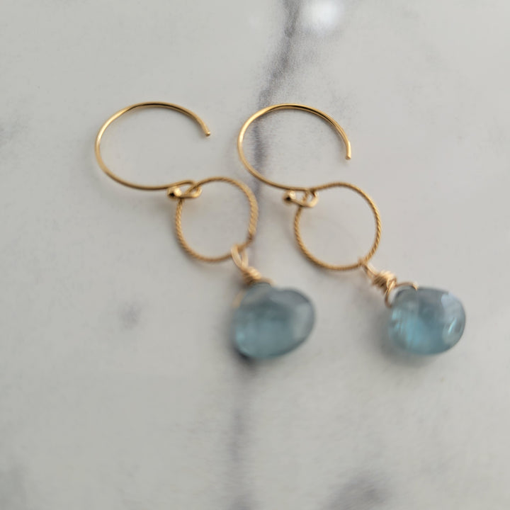 Moss Aquamarine Drop Earrings