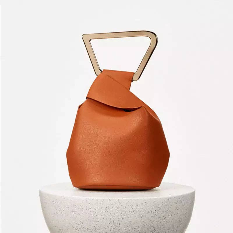 "ANANYA" Women's Vegan Leather Satchel: BROWN - The Village Retail
