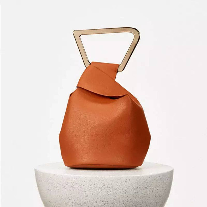 "ANANYA" Women's Vegan Leather Satchel: BROWN - The Village Retail