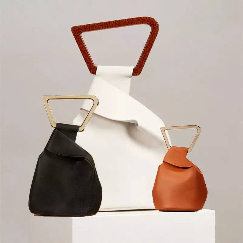 "ANANYA" Women's Vegan Leather Satchel: BROWN - The Village Retail
