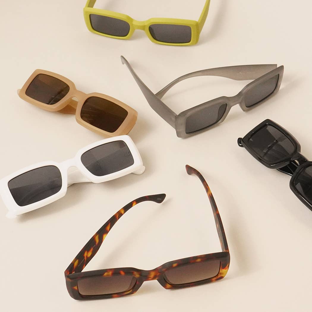 Assorted Acetate Rectangle Fashion Sunglasses - The Village Retail