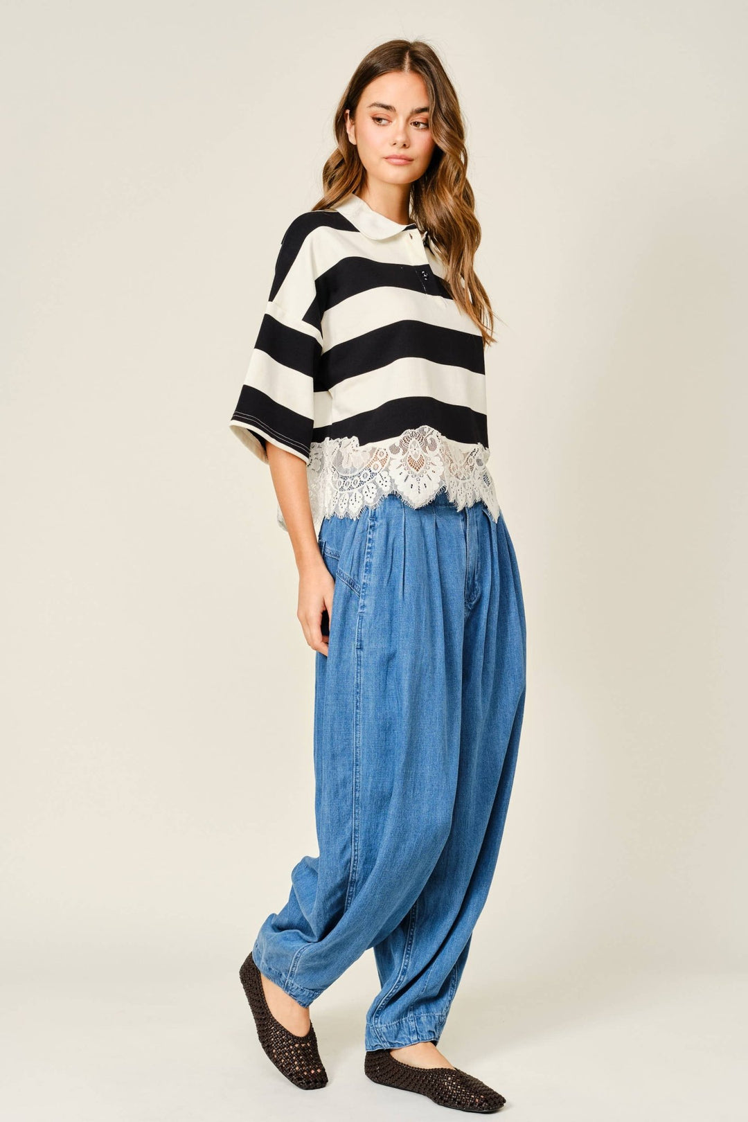 BALLOON DENIM PANTS - The Village Retail