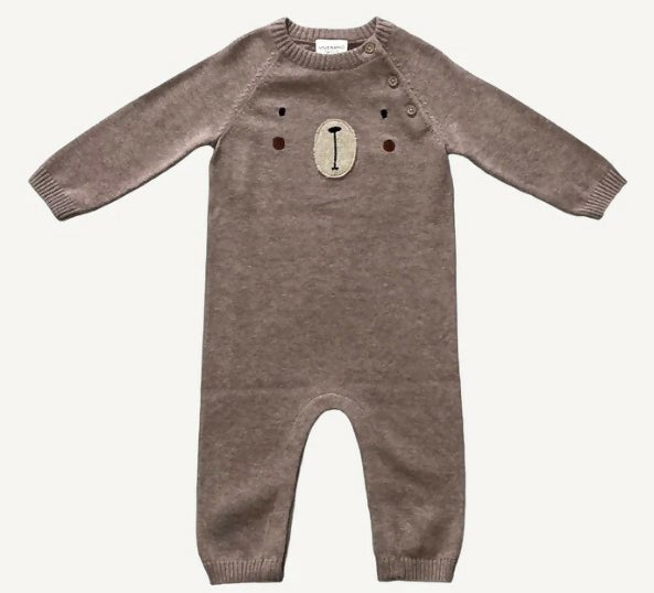 Bear - y Cute Knit Baby Jumpsuit - The Village Retail
