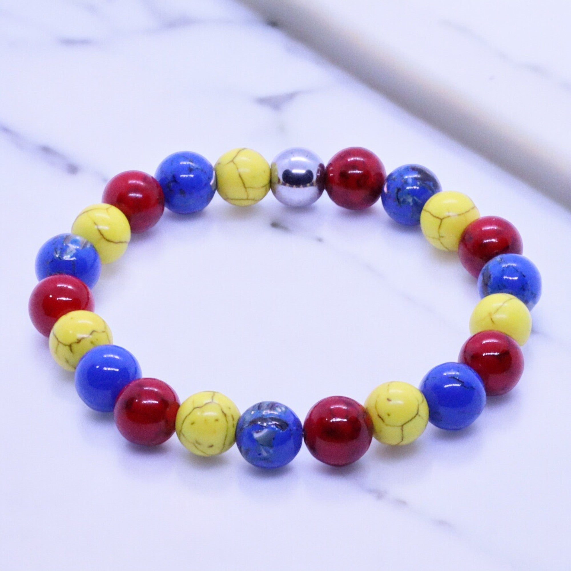 BOYBEADS Julius Multi - Color 10mm Howlite Mens Bracelet - The Village Retail