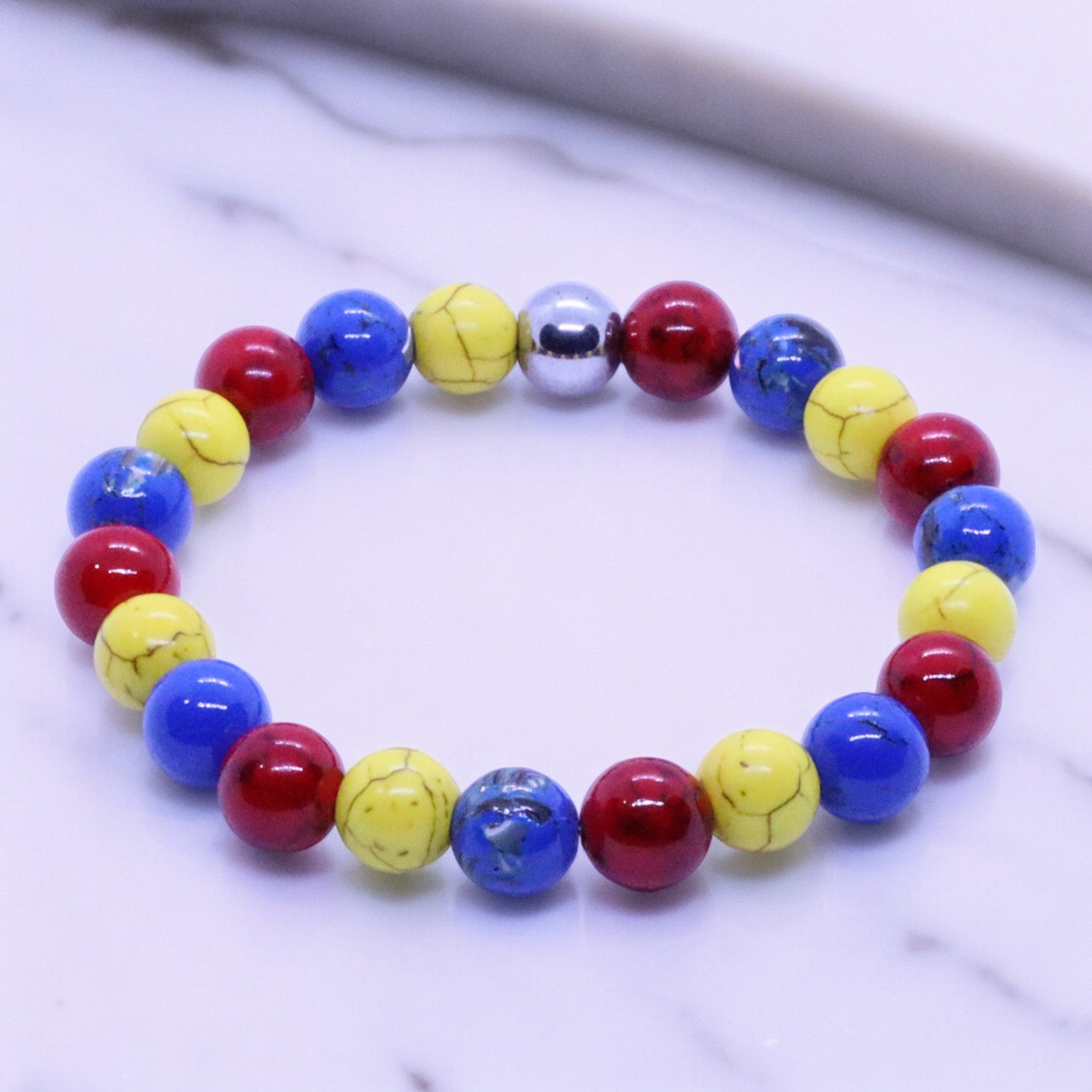 BOYBEADS Julius Multi - Color 10mm Howlite Mens Bracelet - The Village Retail