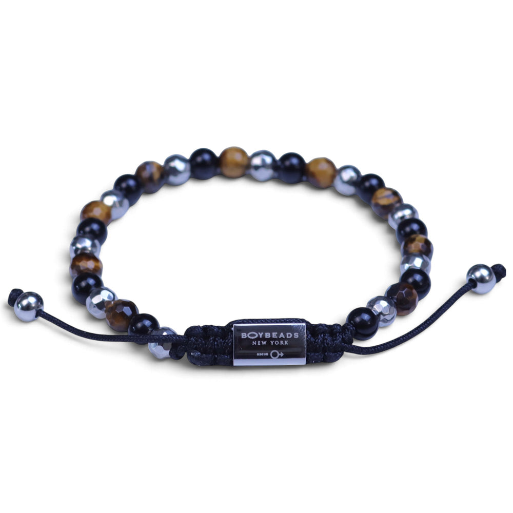 Boybeads | Steve 6mm Multi-Stone Adjustable Beaded Bracelet - The Village Retail