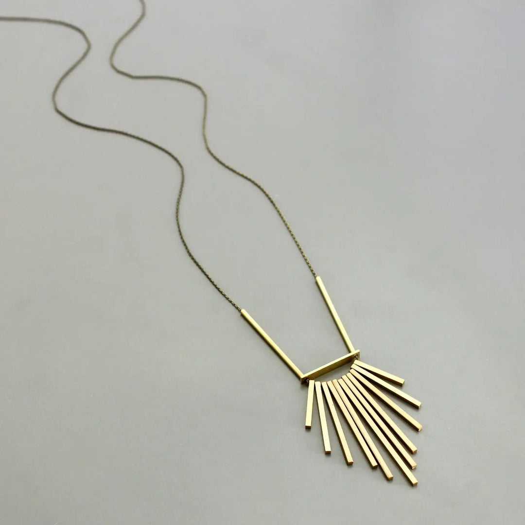 Brass Bars Necklace - The Village Retail