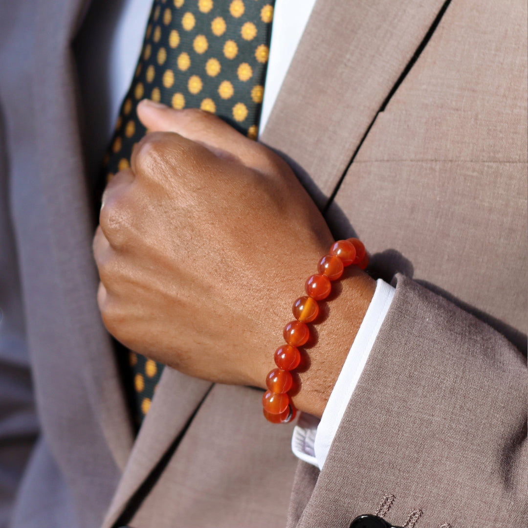 Caleb Boybeads 10mm Orange Carnelian Beaded Gift Bracelet - The Village Retail