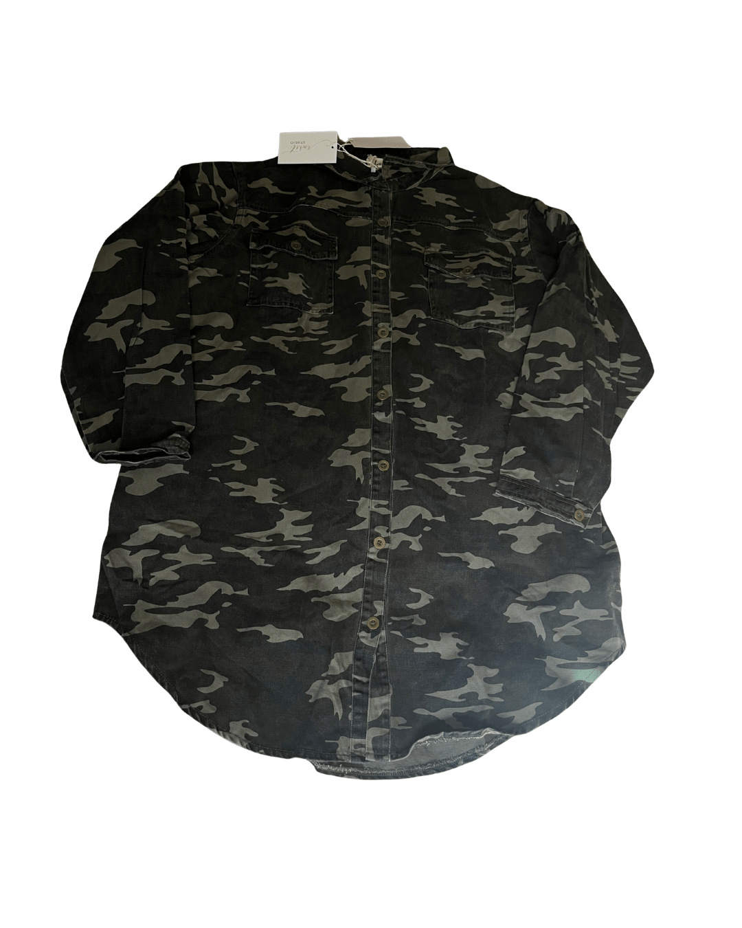 Camo Button Down Top L Camo Button Down Top L