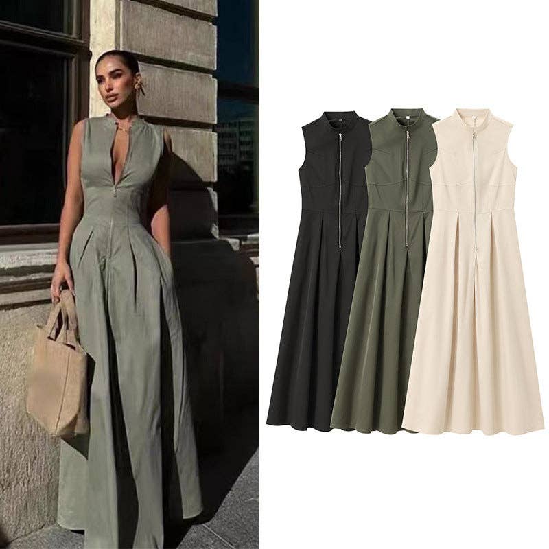 Chic European Style Midi Dress Effortless Elegance - The Village Retail