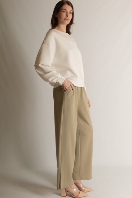 Classic wide leg modal pants - The Village Retail