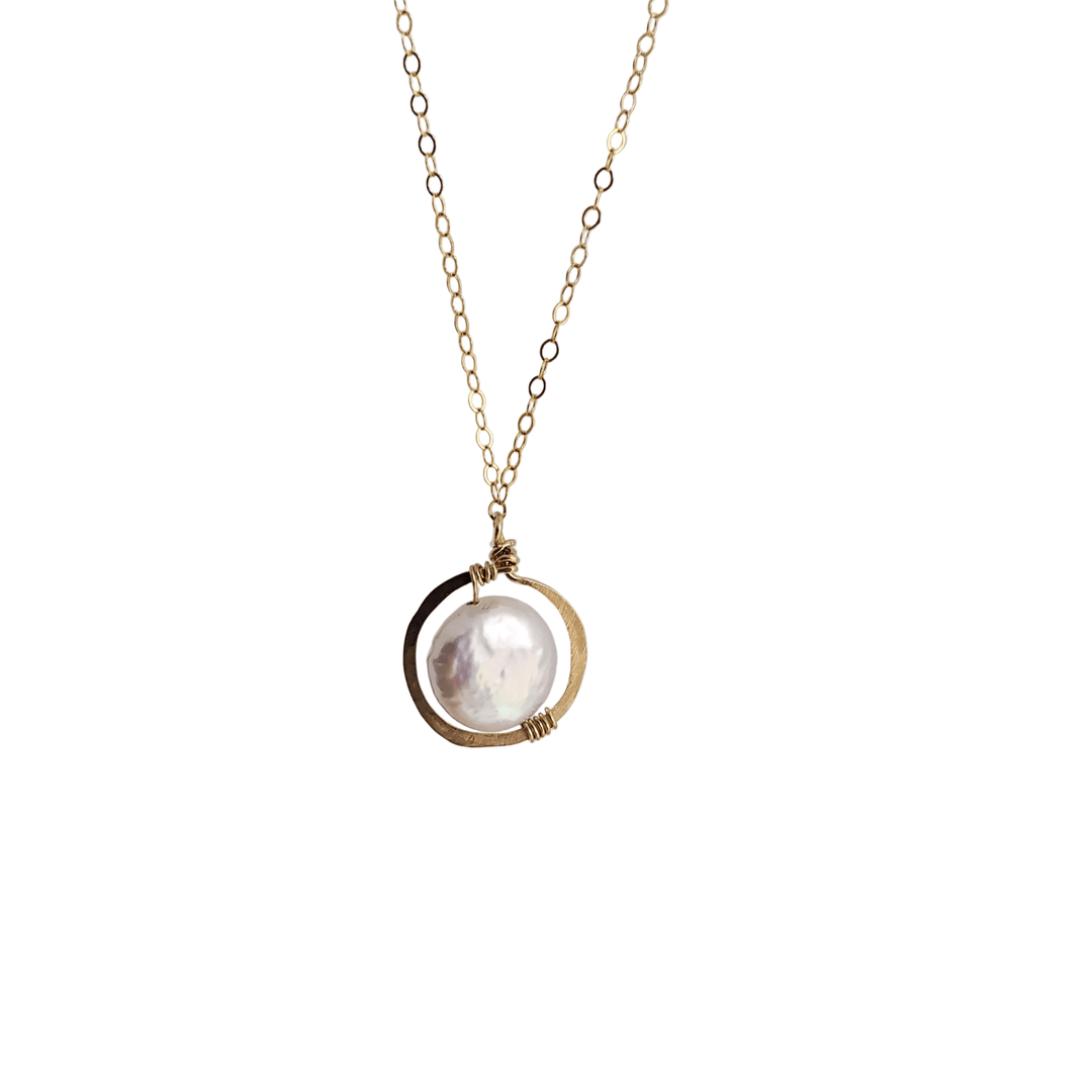 Coin Pearl Frame Pendant Necklace - The Village Retail